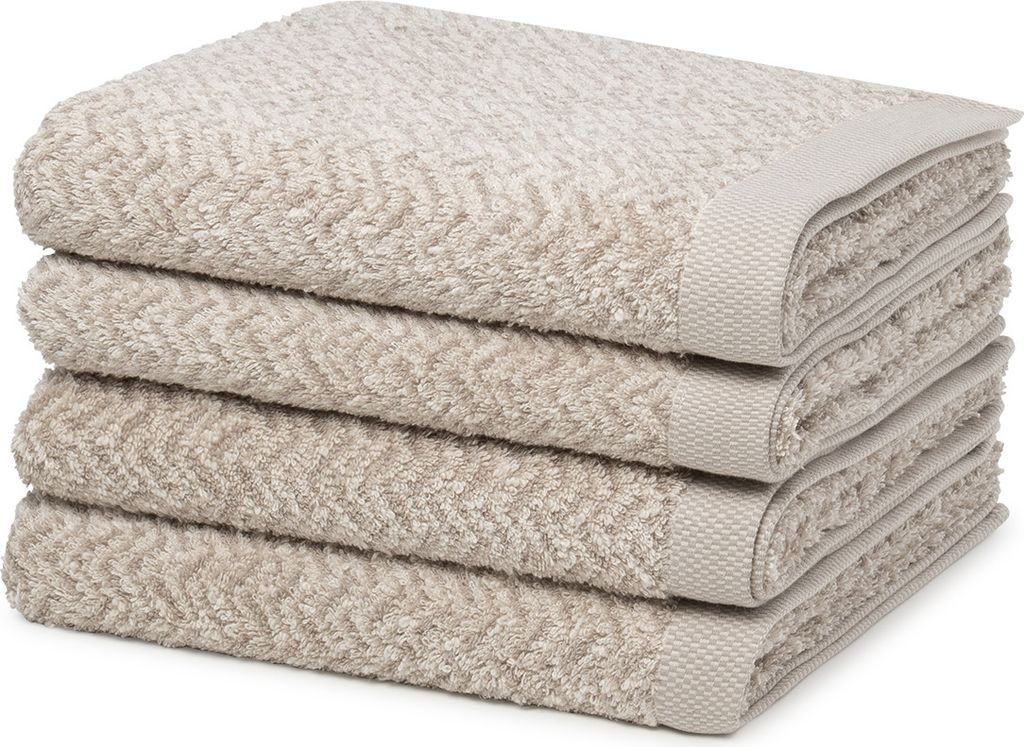 Möve Brooklyn Fischgrat 4 X Handtuch im Set Weicher Materialmix, Hautsympathisch, pflegeleicht und strapazierfähig, Zeitlos und elegant
