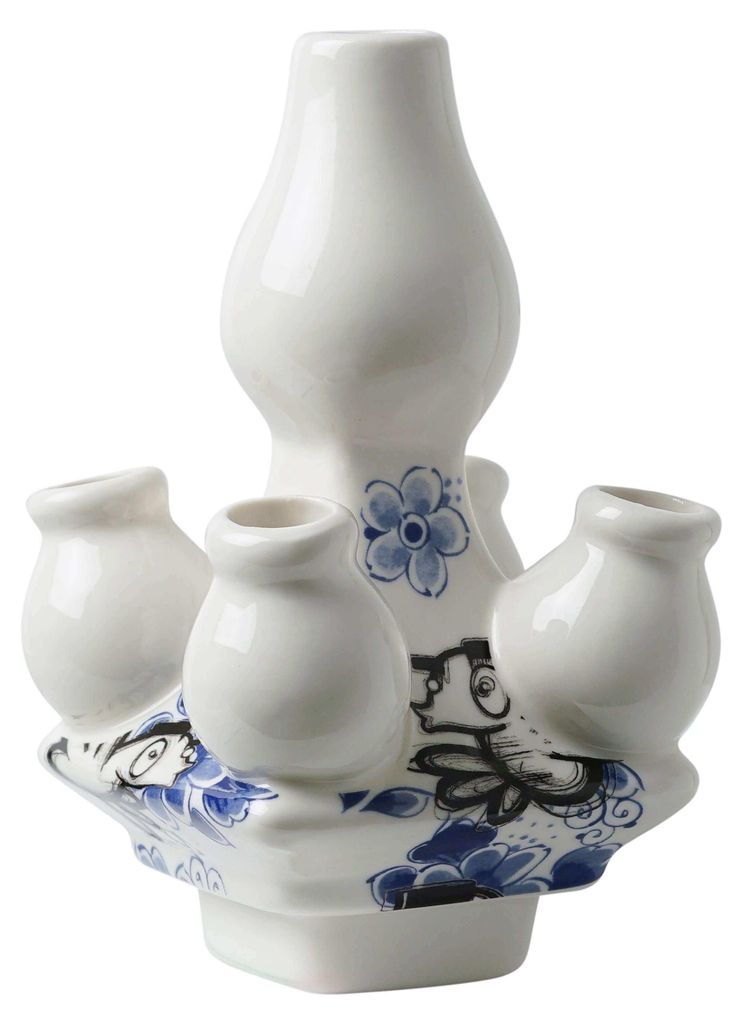 Heinen Delfts Blauw – Váza s tulipánmi, séria „Stapelgekte“ Obrázok produktu 