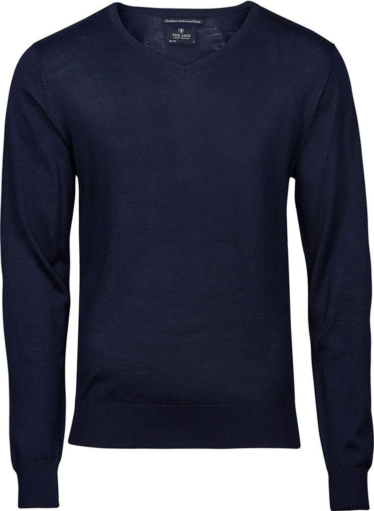 Tee Jays Herren Merino Blend V-Ausschnitt Pullover PC3421 (S) (Marineblau)