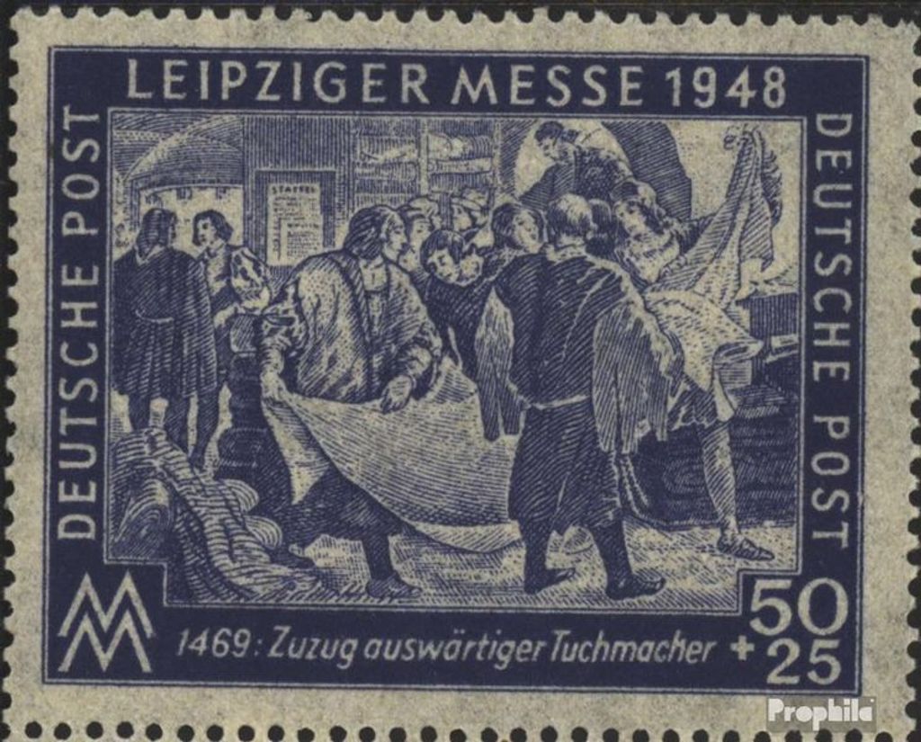 Briefmarken Sowjetische Zone (All.Bes.) 1948 Mi 199I Tuchmacker gestempelt Leipziger Messe