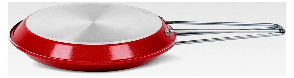 Adriatica Doppelpfanne mit Antihaftbeschichtung, Durchmesser 26 cm, Farbe Rot, hergestellt in Italien