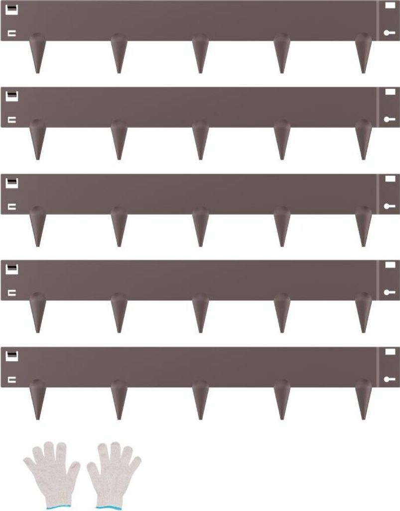 Rasenkante Gartenpalisade 5er-Set Beeteinfassung 990x181x1.5mm Beetumrandung - Robust und Langlebig - Rasenkantensteine für den Garten