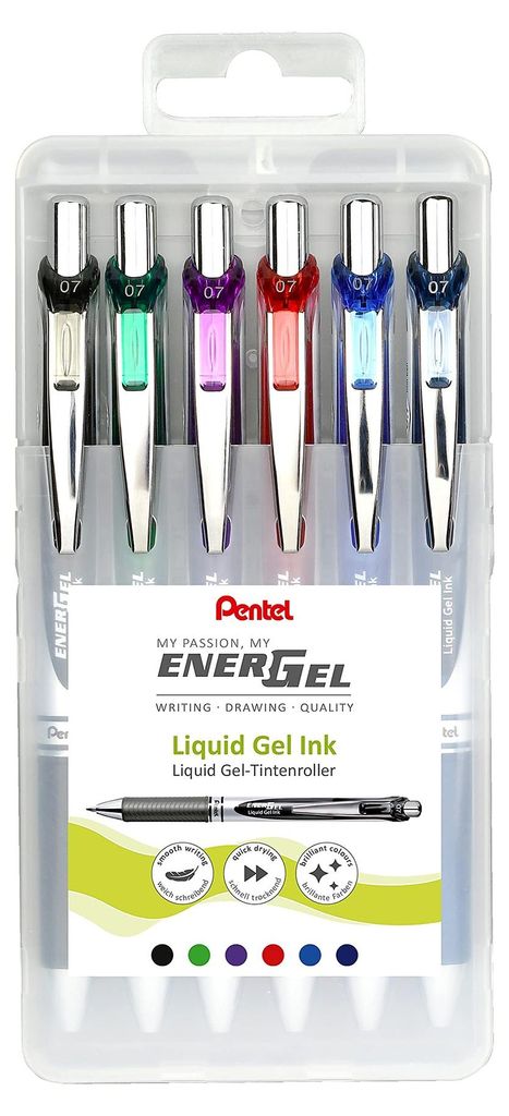 Pentel EnerGel BL77 0.7mm 6er Set sortiert Gelschreiber Produktbild 