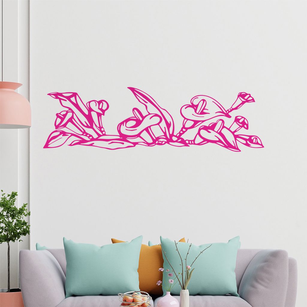 Lilien - Ranken Wandtattoo in 6 Größen - Wandaufkleber Wall Sticker - Dekoration, Küche, Wohnzimmer, Schlafzimmer, Badezimmer