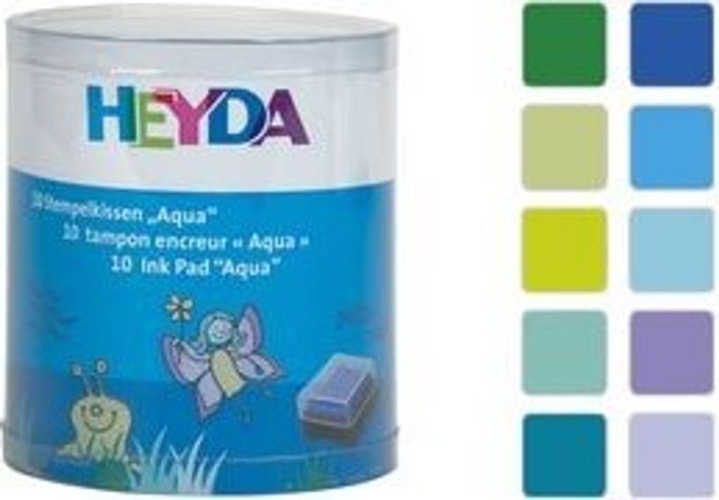 HEYDA Stempelkissen Set "Aqua" Klarsicht Runddose 10 Produktbild 