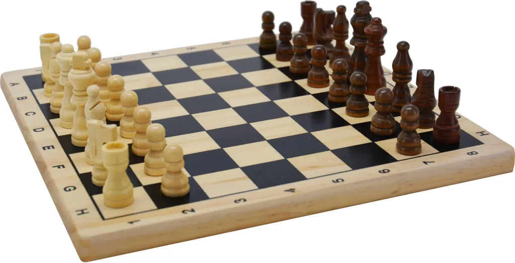 Jeu d'échecs en bois pour initiation des enfants et soirées ludiques
