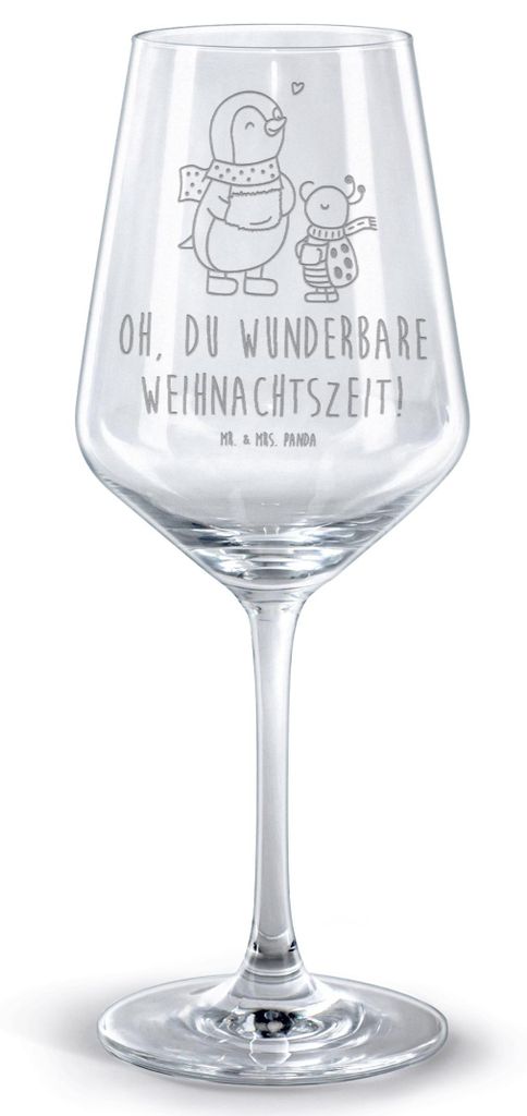 Mr. & Mrs. Panda weinglas graviert Smörle Winterzeit - Transparent - Geschenk, Weihnachtszeit, Rotwein Glas, Weihnachten Grüße, für, Rotweingla...