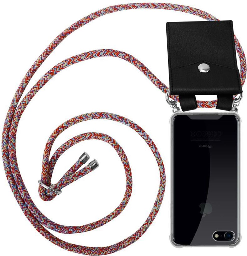 Cadorabo Schutzhülle für Apple iPhone 7 / 7S / 8 / SE 2020 Hülle in Rot Handy Kette Kordel abnehmbares Etui