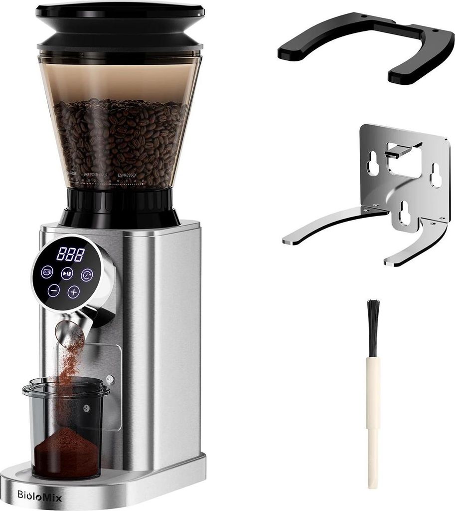 Elektrische Kaffeemühle - CG210 - Kegelmahlwerk - 48 Mahlgrade - 150 W - 90 g Bohnenbehälter - Abnehmbarer Halter - Für Espresso/Filter/French P...