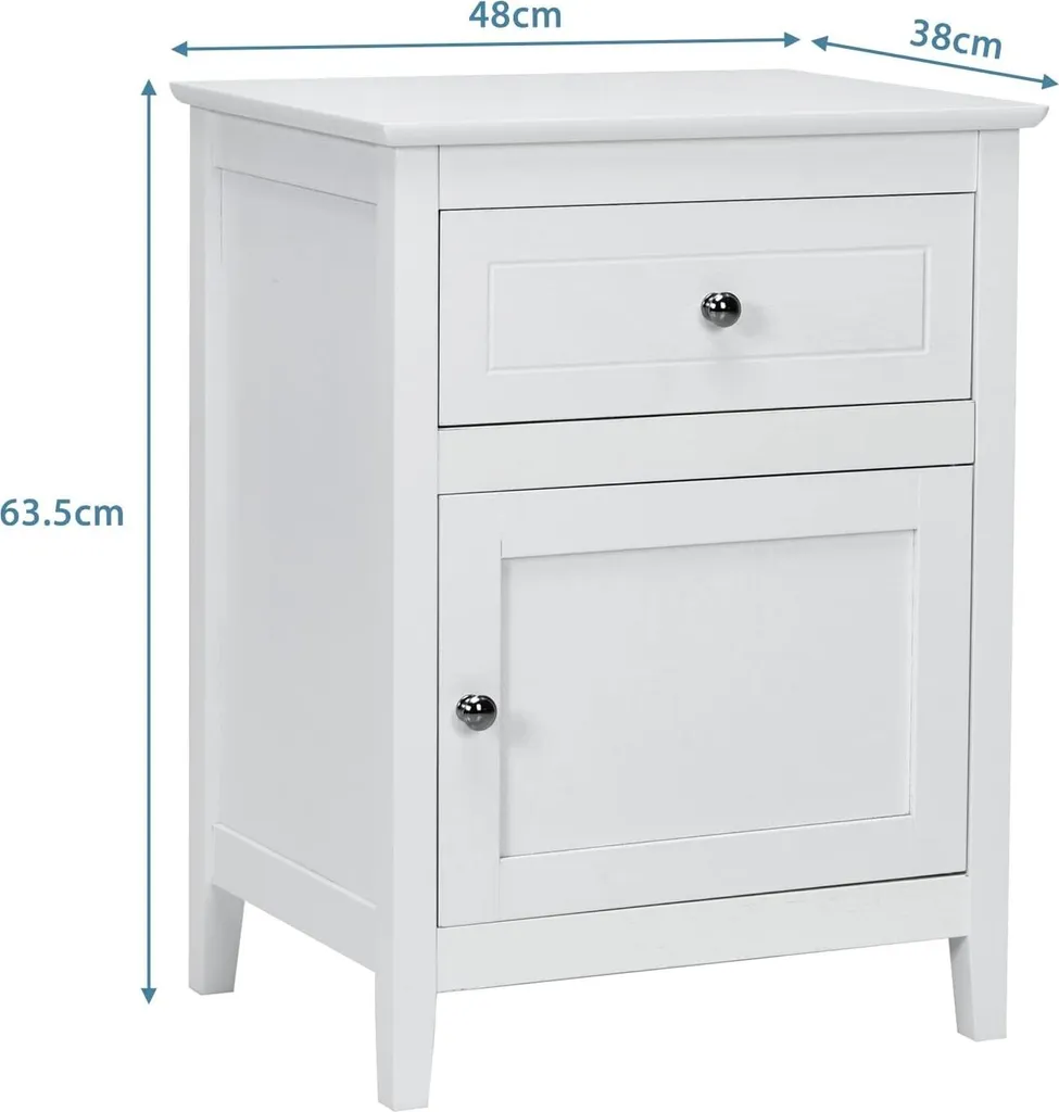 Table de Chevet Blanche Lot de 2 Petits Meubles de Rangement Lit - 7