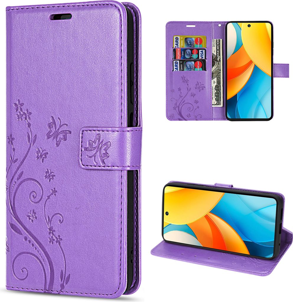 Hülle für ZTE Blade V60 Vita Handy Tasche Handyhülle Hülle Schutzhülle Klapphülle in Lila
