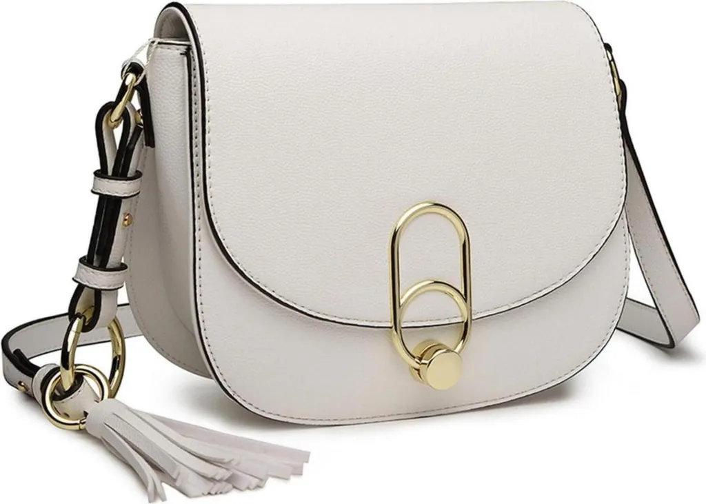 Sac à bandoulière zippé avec gland décoratif pour femme moderne chic