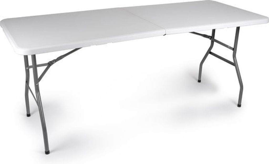 Generic Campingtafel Inklapbaar - Tuintafel Kunststof - 180x74x74cm - tot 6 Personen - Wit