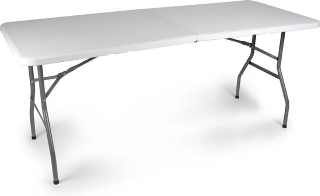 Grande Table de Jardin Pliable en Plastique Blanc 180cm Multi-usages