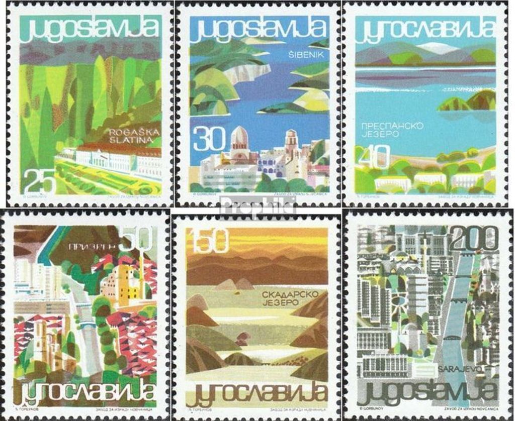Briefmarken Jugoslawien 1965 Mi 1125-1130 (kompl.Ausg.) postfrisch Jugoslawische Touristenorte