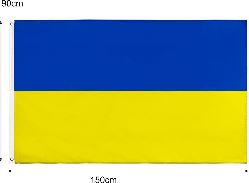 Ukraine-Flagge, UV-beständiges, lichtbeständiges Polyester, leuchtende Farben, Flagge der Ukraine für den Innenbereich