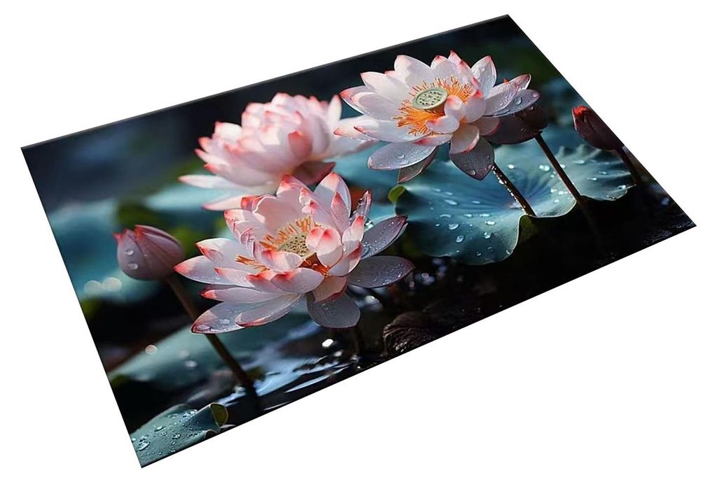 3D-Fußmatte mit realistischem Blumenmuster aus Kieselgur, rutschfest und saugfähig, für Schlafzimmer, Küche, Badezimmer, Sofa oder Couchtisch.
