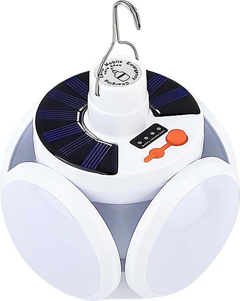 Avizar, Faltbare LED 3W USB Solar Lampe, Weiß