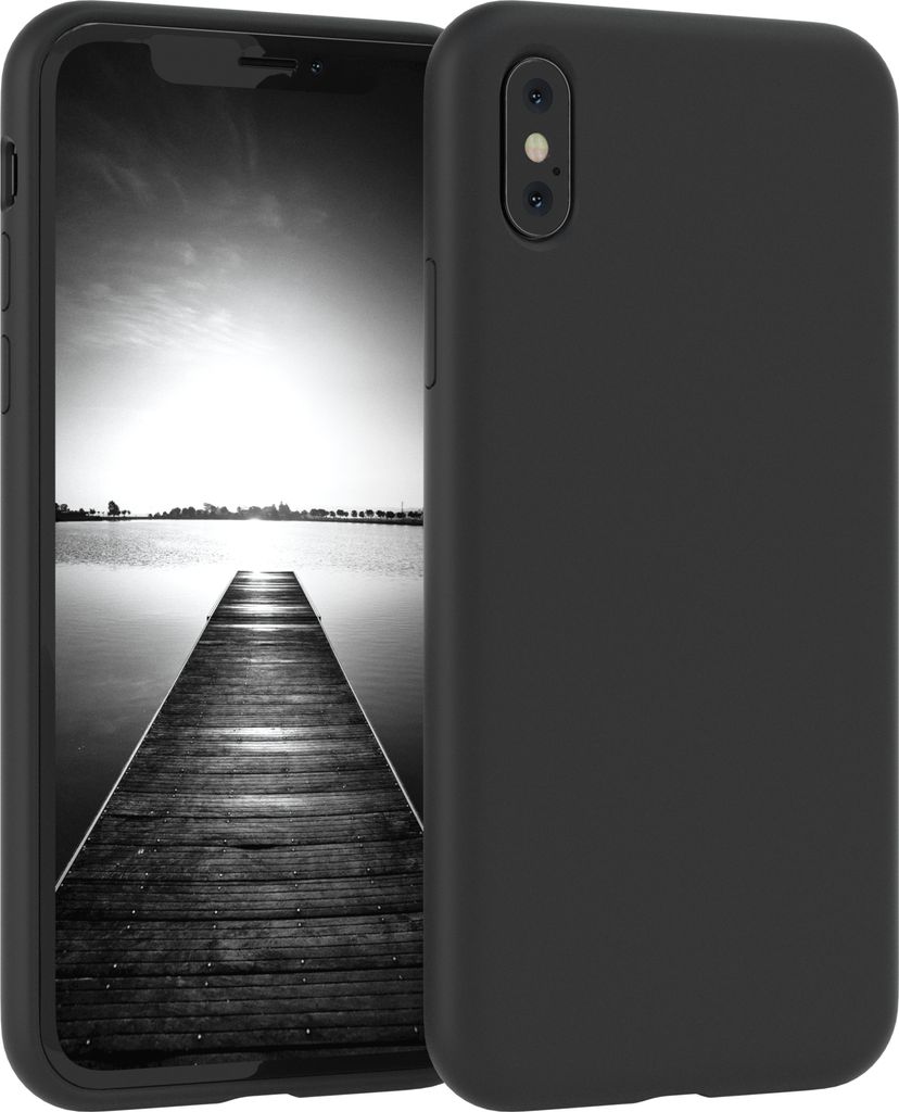 EAZY CASE Silikonhülle für Apple iPhone X / XS Silikon Backcover Schutz in Schwarz