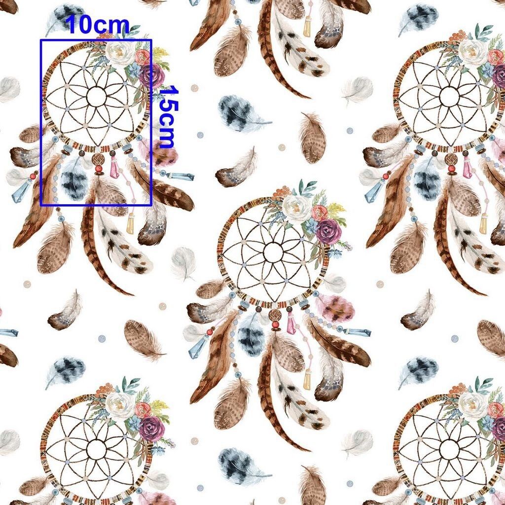 Baumwolle 100% Traumfänger braun auf weißem Hintergrund