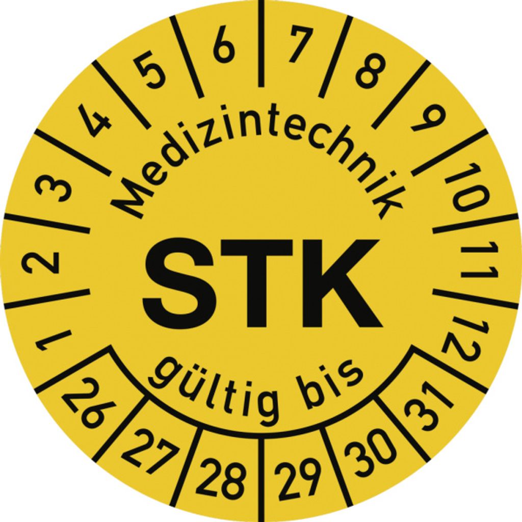 Dreifke Prüfplakette Medizintechnik STK 2026-2031, Polyesterfolie, Ø 15 mm, ...
