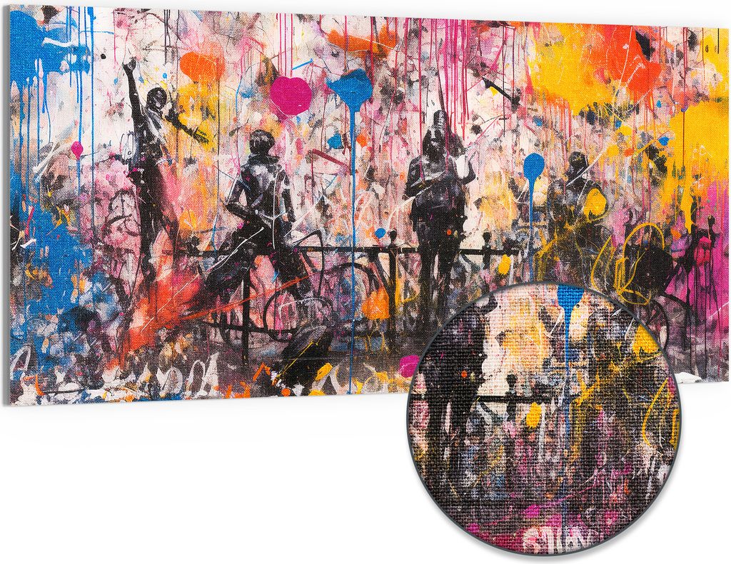 DEQOART Hybrid Leinwand Bild 100x50 cm 'Stadtgeister in Produktbild 