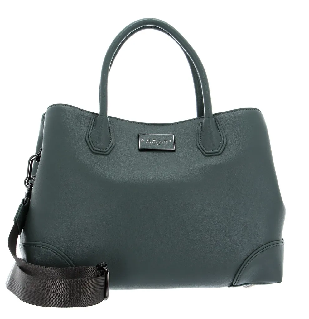 Sac à épaule REPLAY : grand shopper vert sauge pour ne plus manquer de place
