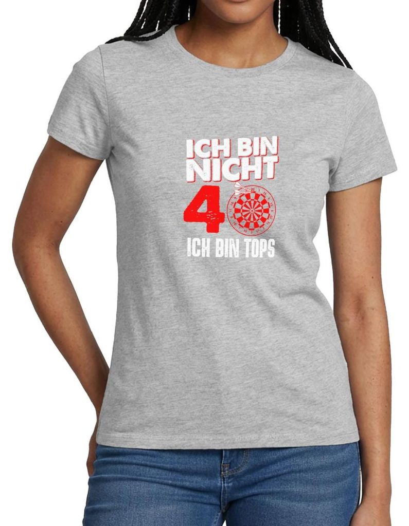 Spreadshirt 40. Geburtstag | Dart | Ich Bin Tops Frauen T-Shirt, XL, Grau meliert