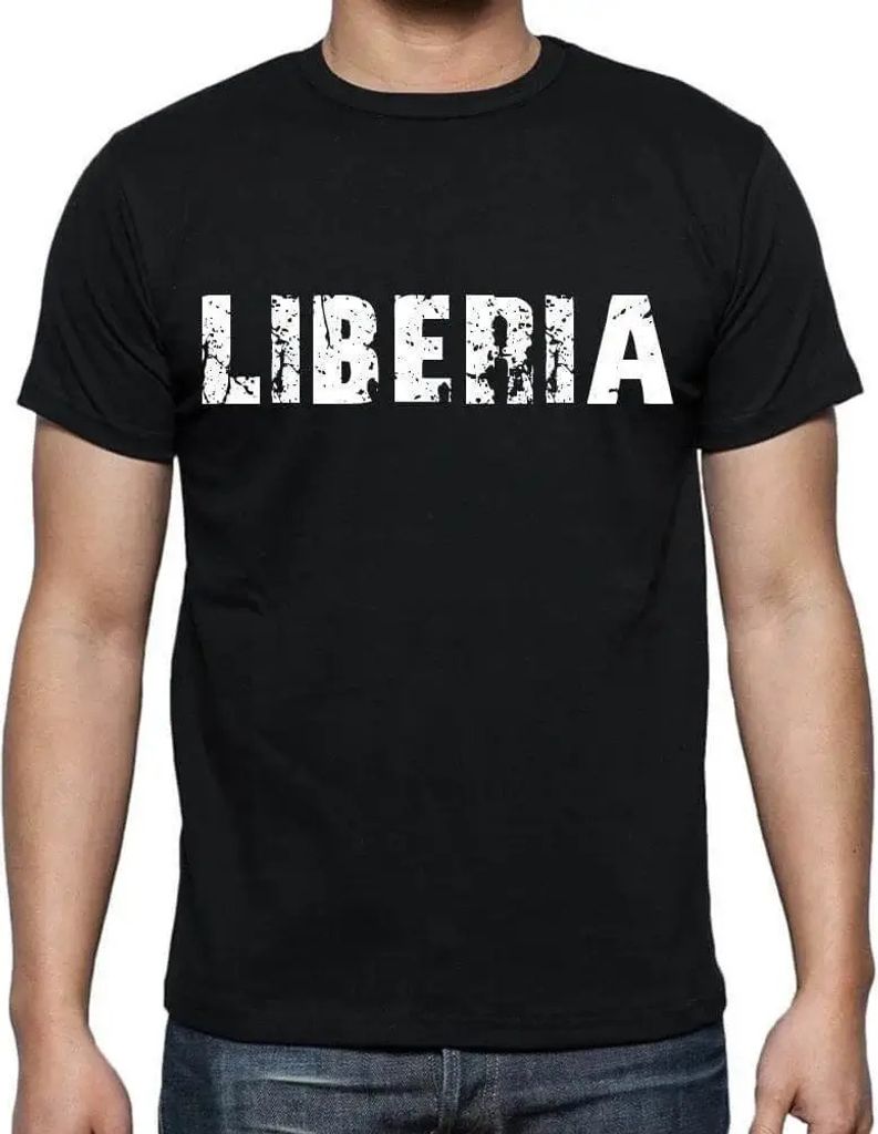 Herren Grafik T-Shirt Liberia Öko-Verantwortlich Vintage Jahrgang Kurzarm Lustige Druck Geburtstag Geschenk Mann
