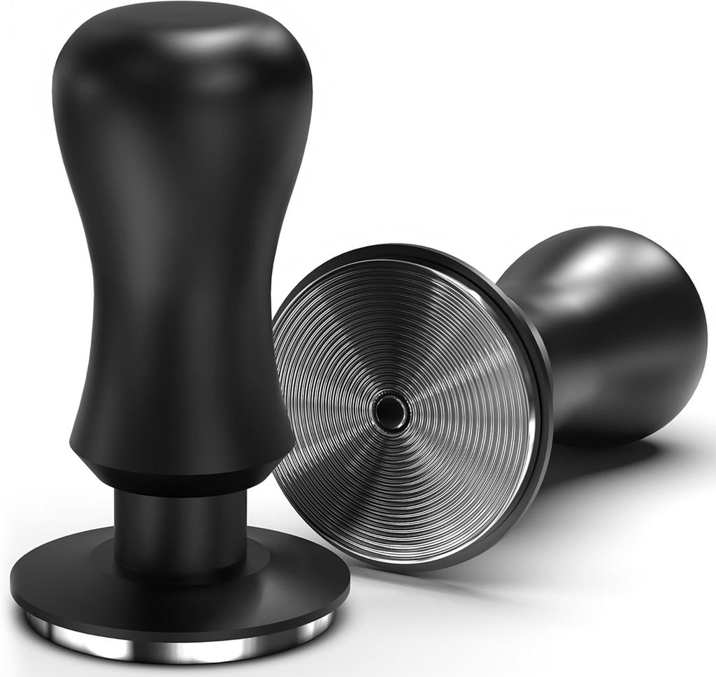 Tamper pour Espresso 51 mm Acier Inoxydable Calibré Noir Image du produit 