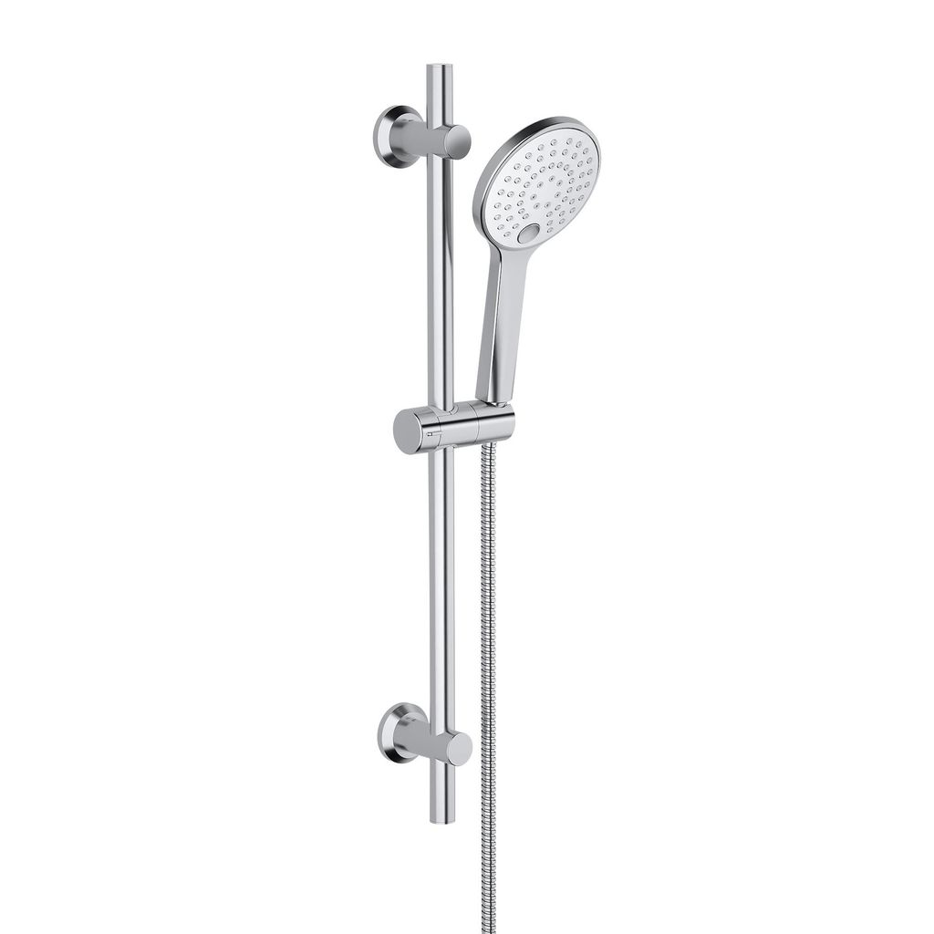 JOHO Duschset Duschbrause mit Schlauch und Halterung, Brausestangeset 70cm Chrom Duschstange mit Duschkopfhalter und Handbrauseschlauch D12cm