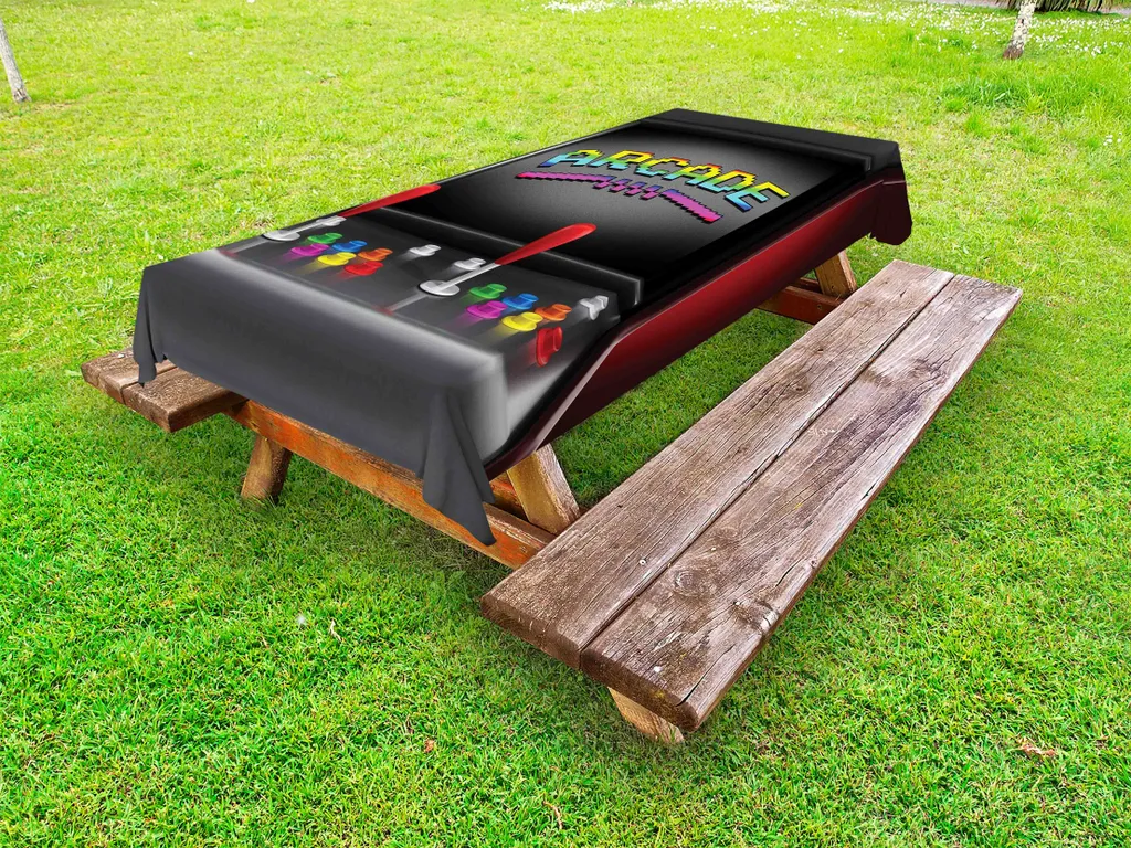 Abakuhaus Tovaglia Gaming Vintage 145x265cm: Atmosfera Arcade Anni '80