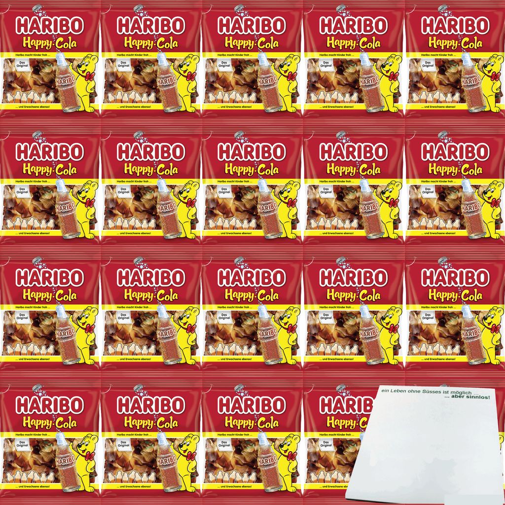 Haribo Happy Cola 20er Pack (20x175g Packung) + usy Block