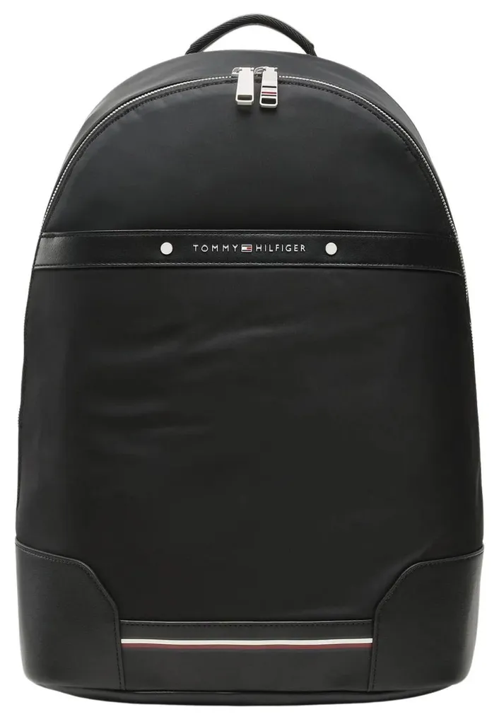 Sac à dos urbain noir pour homme Tommy Hilfiger avec logo brodé chic