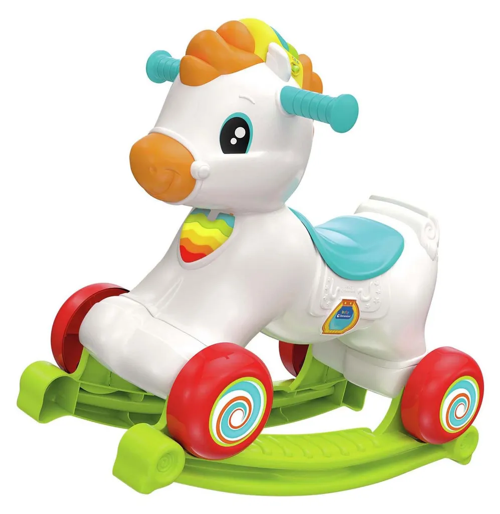 Cheval à Bascule Interactif et Porteur Bébé 3 en 1 Clementoni Baby Rocky