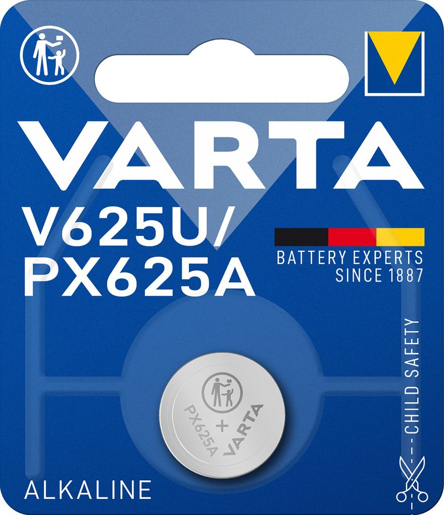 Varta V625U, Alkali, 1.5V, 200 mAh, 1.55 cm, 1.55 cm, 6.2 Produktbild 
