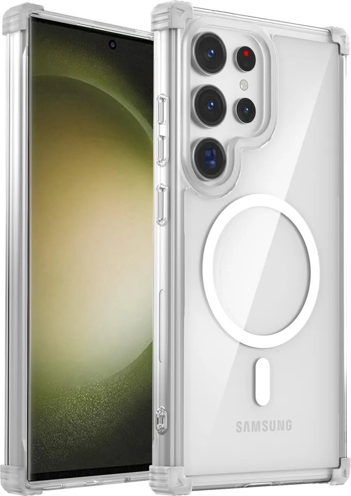 Cover Magnetica S23 Ultra Trasparente - Shockproof MagSafe Ready