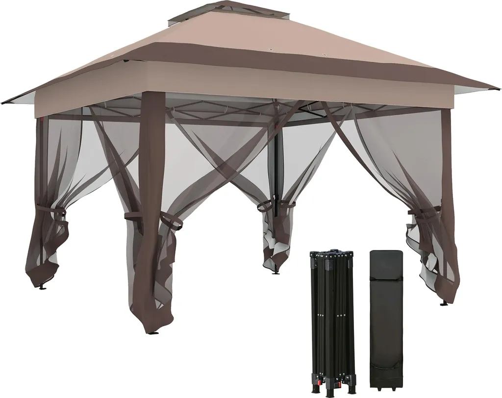 Abri de jardin pliable 3,6x3,6m idéal pour réceptions et repas d'été