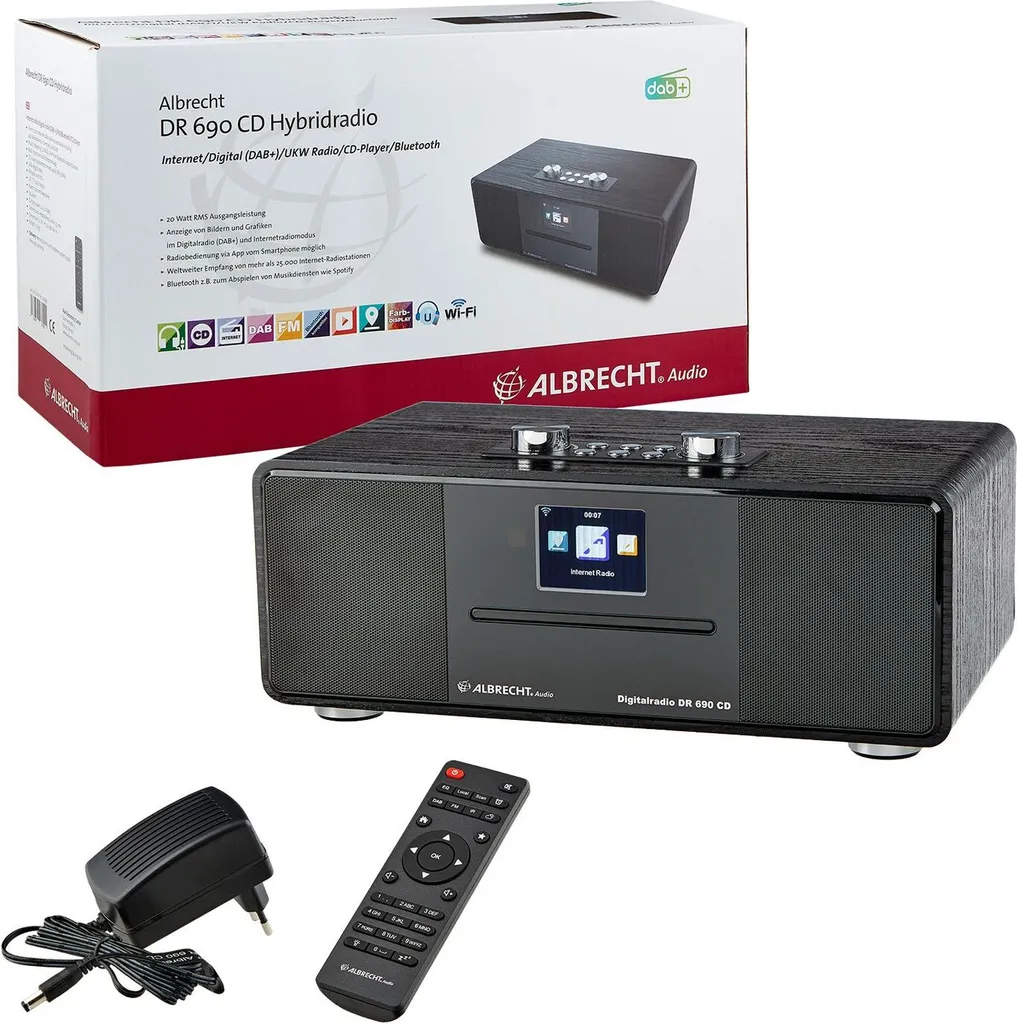 Radio Internet Albrecht DR 690 Multi-Sources DAB+ CD et Son Stéréo 20W - 7