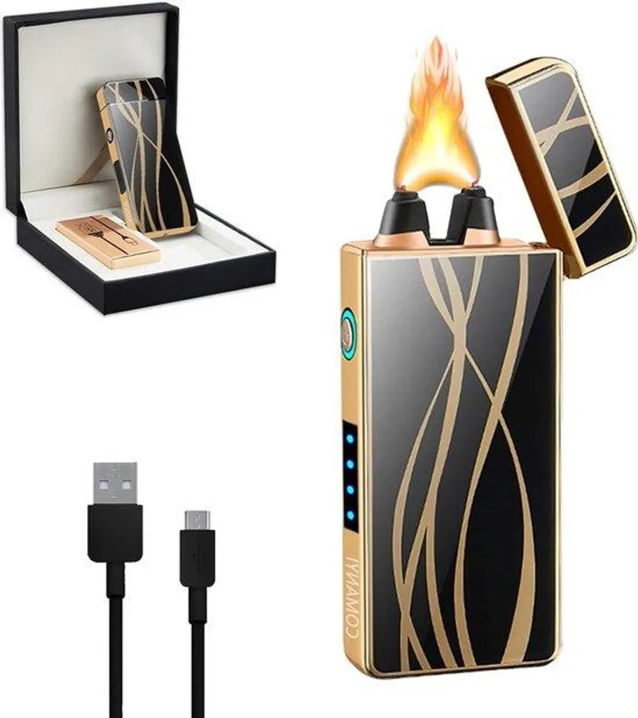 Briquet plasma rechargeable USB Streamline - Coupe-vent et ignifuge