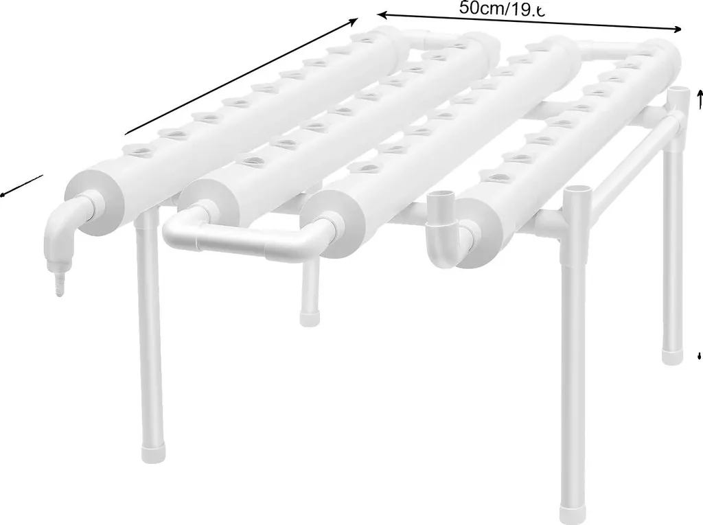 Kit Coltivazione Idroponica 36 Piante Bianco | Sistema NFT Salvaspazio