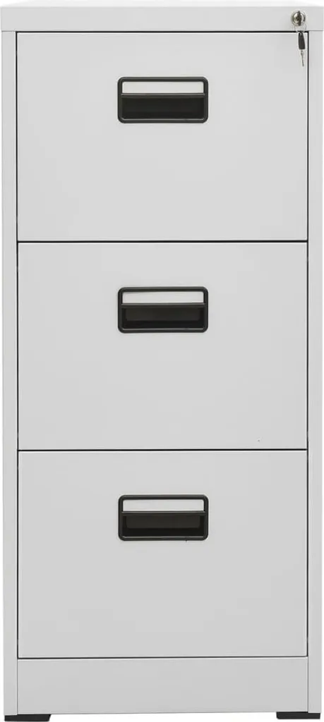 vidaXL Armoire à dossiers gris clair 46x62x102,5 cm en acier robuste