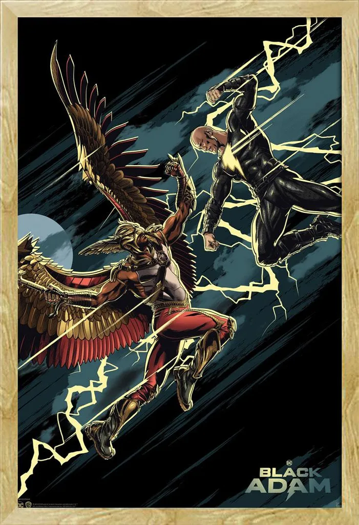 Décoration Murale Black Adam vs Hawkman Cadre Shinsuke Hêtre 61x91cm