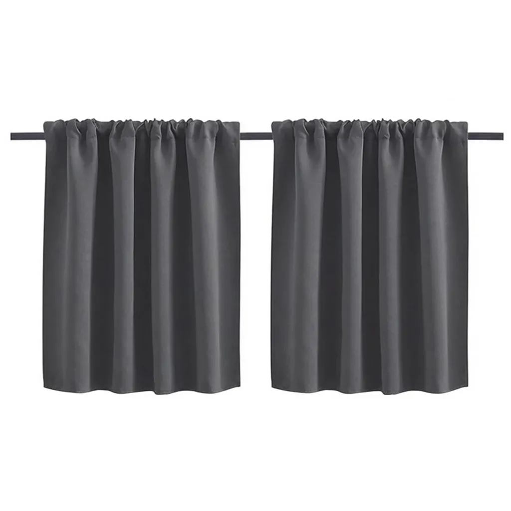 Rideau Court pour Armoire et Van : Pack de 2 Panneaux Gris 84x114cm Opaque