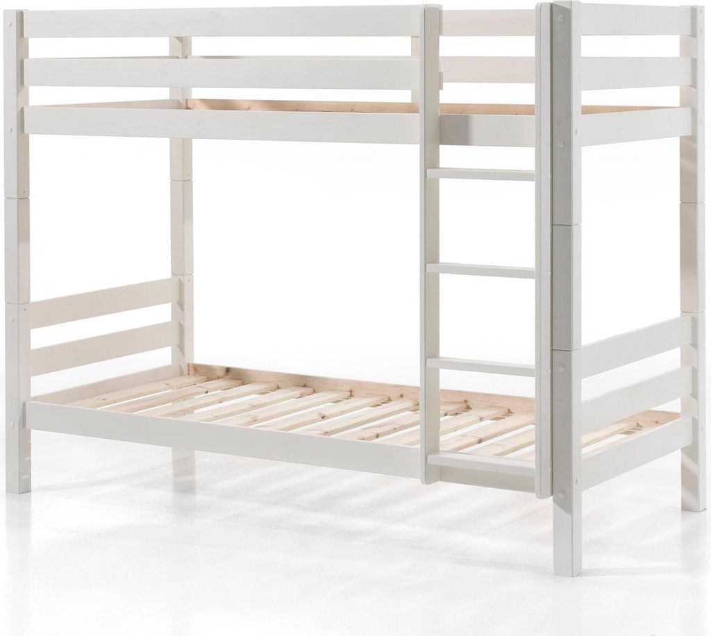 FURNLUX Bunk Bed Pino Weiss 90x200cm / Hauptfarbe: Weiß / Abmessungen: 106 x 210 x 161 cm