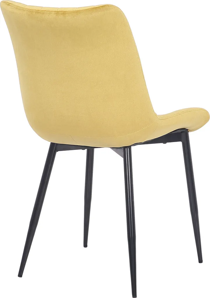 CLP Set di 2 sedie Rahden in velluto con struttura nera, giallo - 5