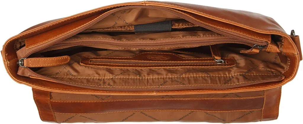 Serviette en cuir marron clair Veneto pour ordinateur portable professionnel - 4