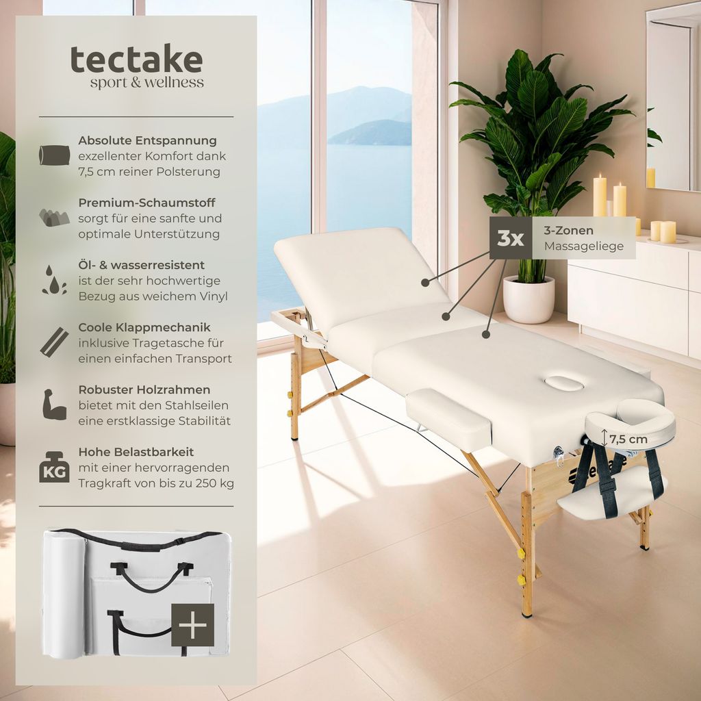 3-zónový masážní stůl Somwang šířka 70 cm, čalounění 7,5 cm Obrázek produktu 10