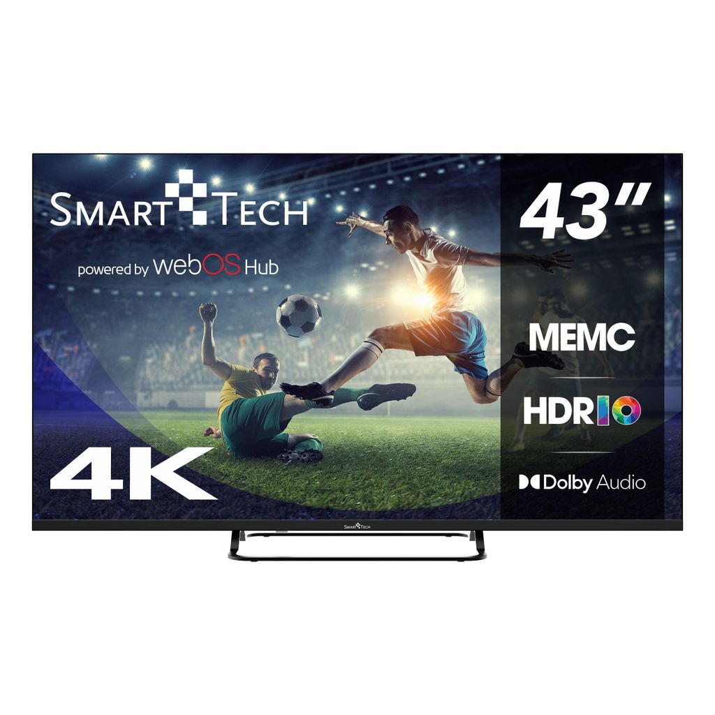 Smart Tech 43UW02V, 43 Zoll (108 cm), UHD Smart LED-Fernseher, YouTube, Netflix, Amazon Prime Video, Disney+