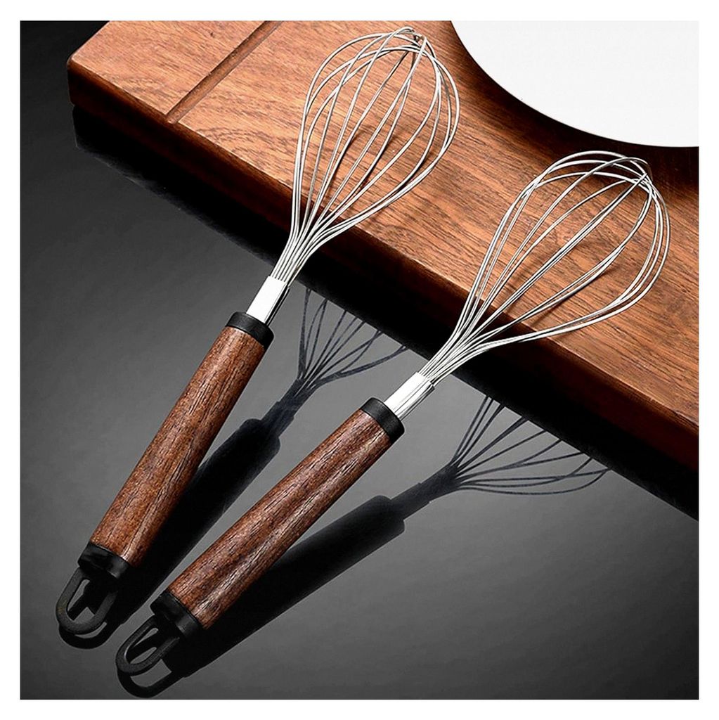 Eierquirl aus Edelstahl mit Holzgriff für die Küche